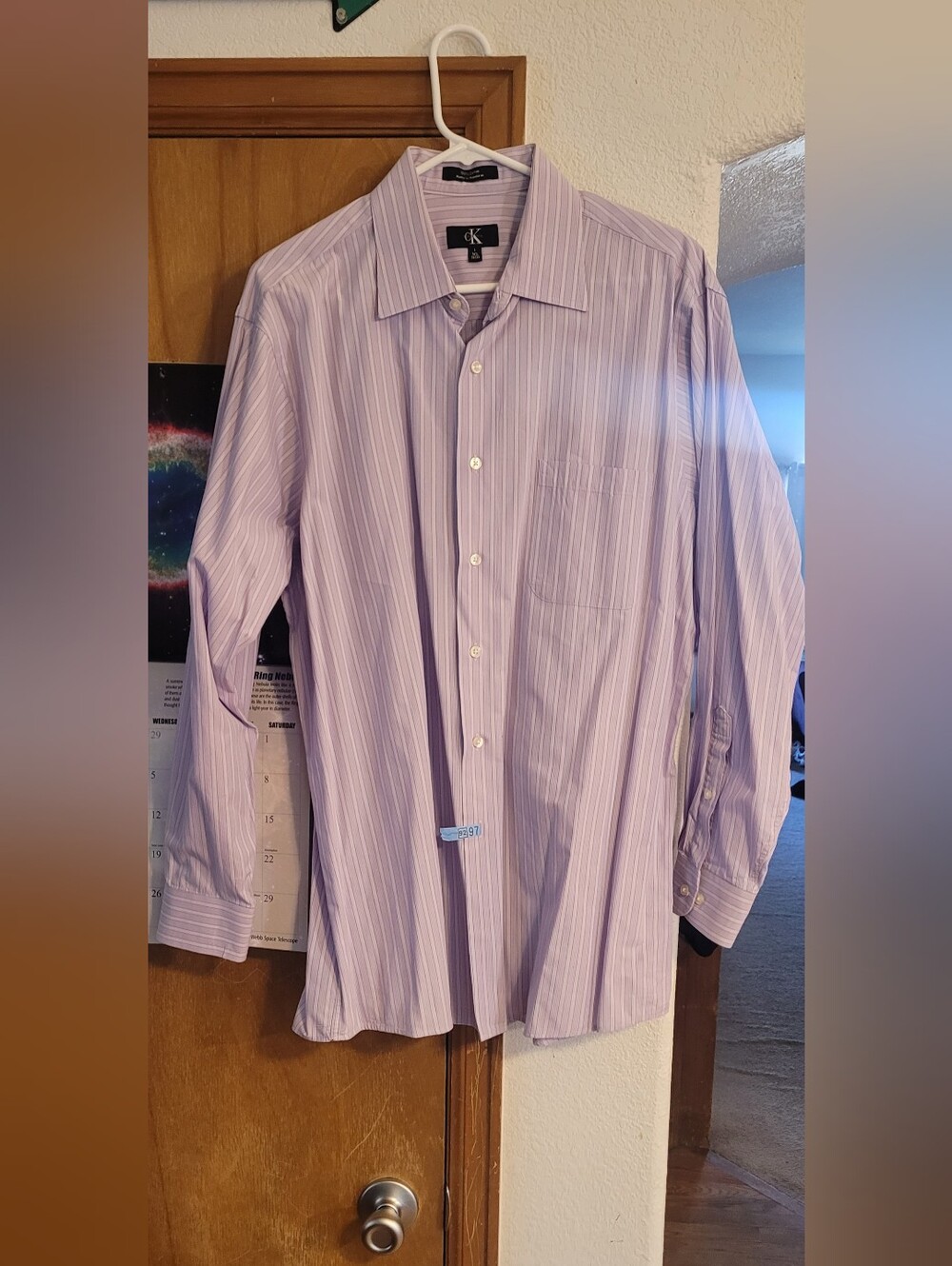 Calvin Klein Lavender Pinstripe Dress Shirt